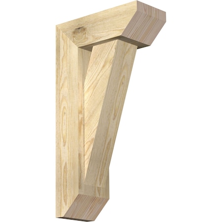 Traditional Slat Rough Sawn Bracket W/ Offset Brace, Douglas Fir, 6W X 14D X 26H